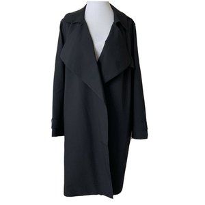 Michael Kors Womens 1X Black Jacket Trench Coat